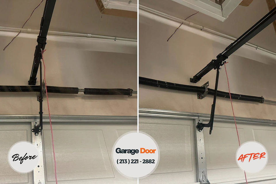 Before and after: garage door repair Spartanburg, SC
